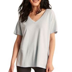 ABERCROMBIE &‎ FITCH Oversized Boyfriend V-Neck Tee Size SMALL